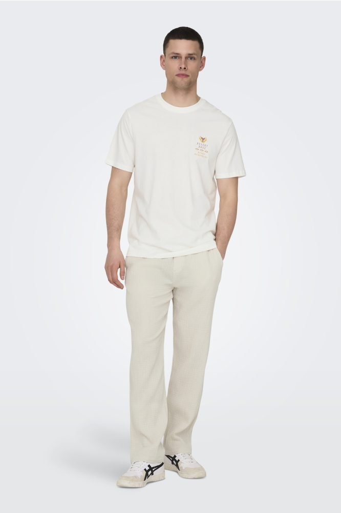 ONSMANUEL LIFE REG SS DESERT TEE CS 22035647 CLOUD DANCER/DESERT ROS